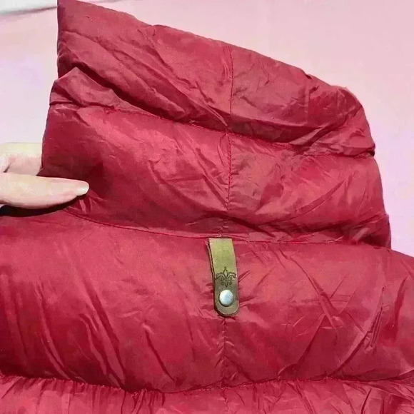 Mackage Montreal Red Asymmetrical Goose Down Zip Sleeves Vest Puffer Jacket - Picture 12 of 12